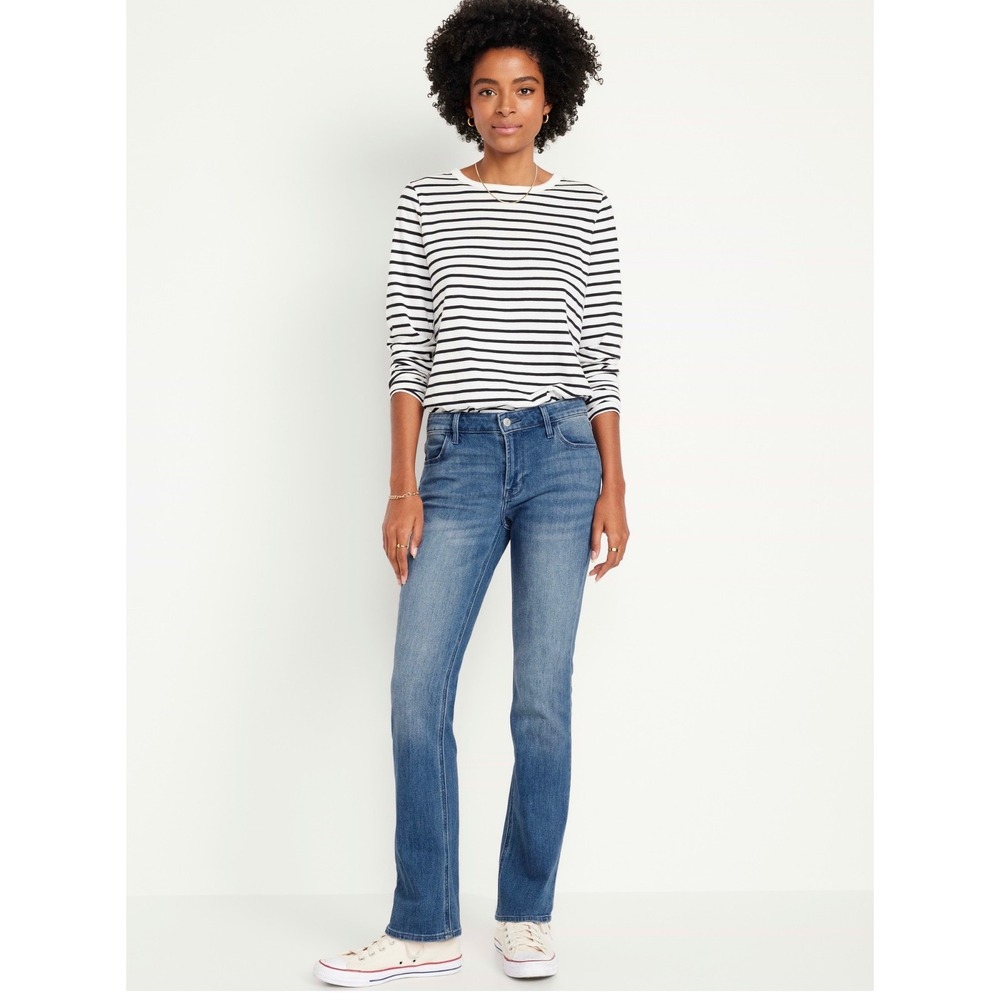 Old Navy Wow Boot-Cut Jeans Women 6 Blue Mid-Rise Medium Wash Denim 734873-00-1